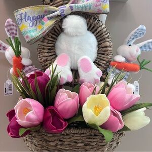 Easter bunny wreath wall decor